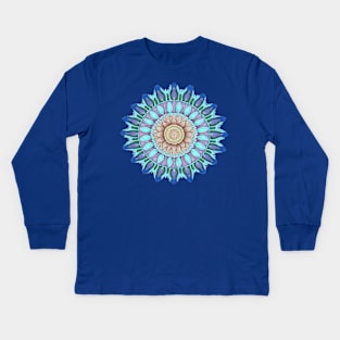 Abstract Circle Pattern With Floral Elements 6 Kids Long Sleeve T-Shirt